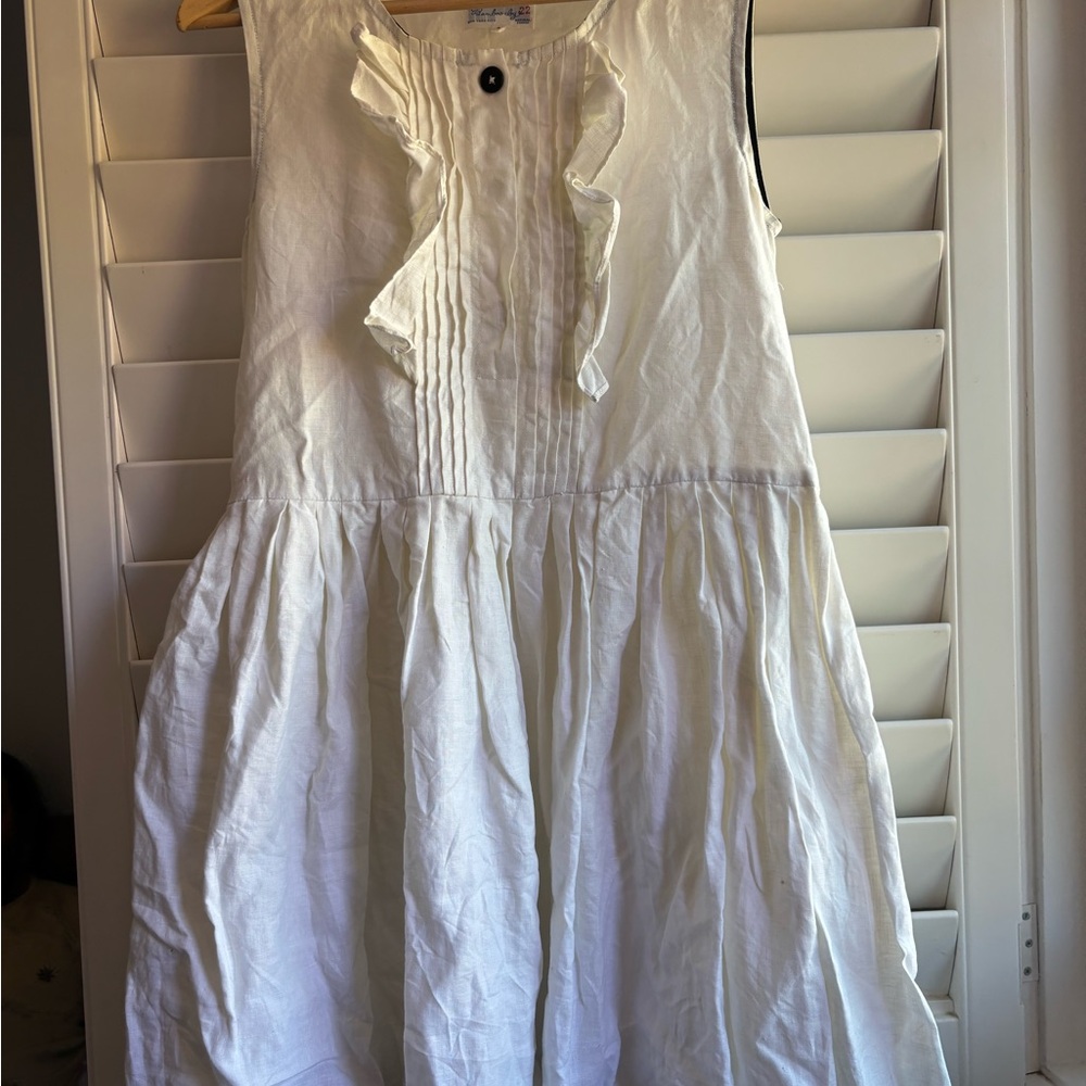 Chic White Ruffle Mini Dress - Picture 2 of 6